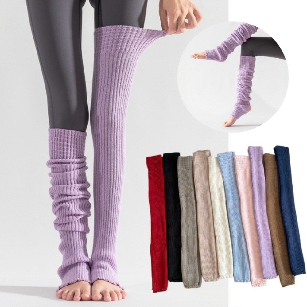 Pilates Yoga Footwear - Chaussettes longues tricotées unies et douces