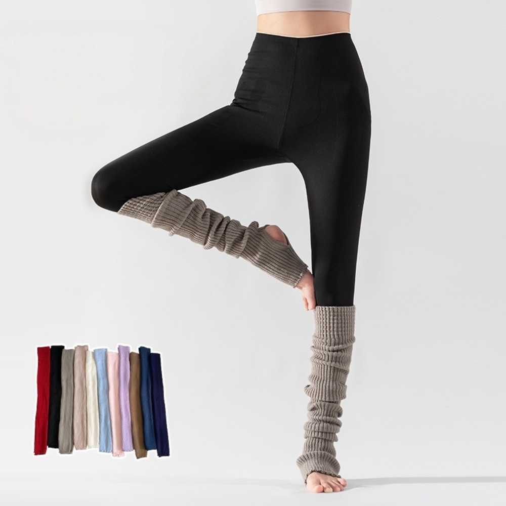 Pilates Yoga Footwear - Chaussettes longues tricotées unies et douces