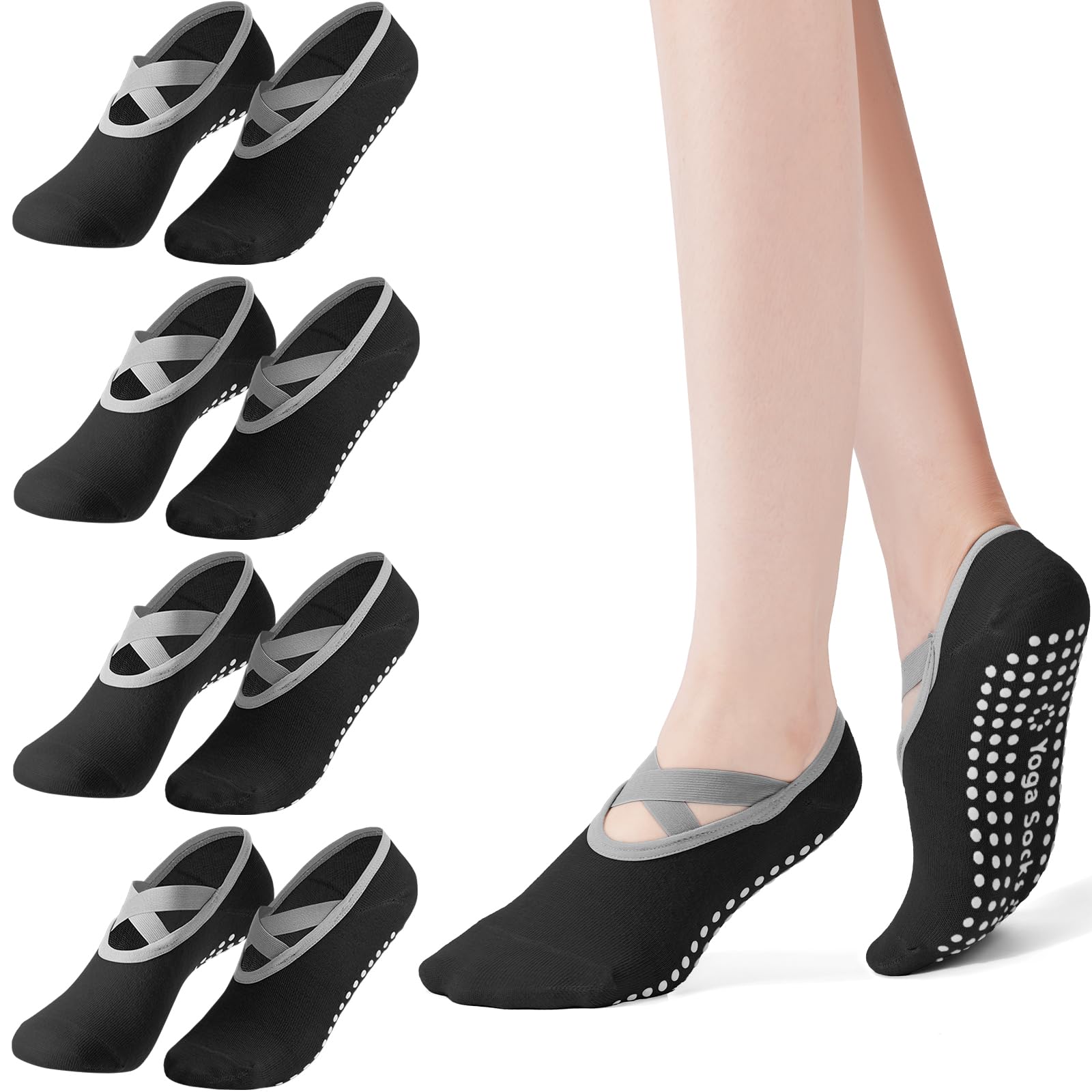 Pilates Yoga Bag - Lot de 4 paires de chaussettes