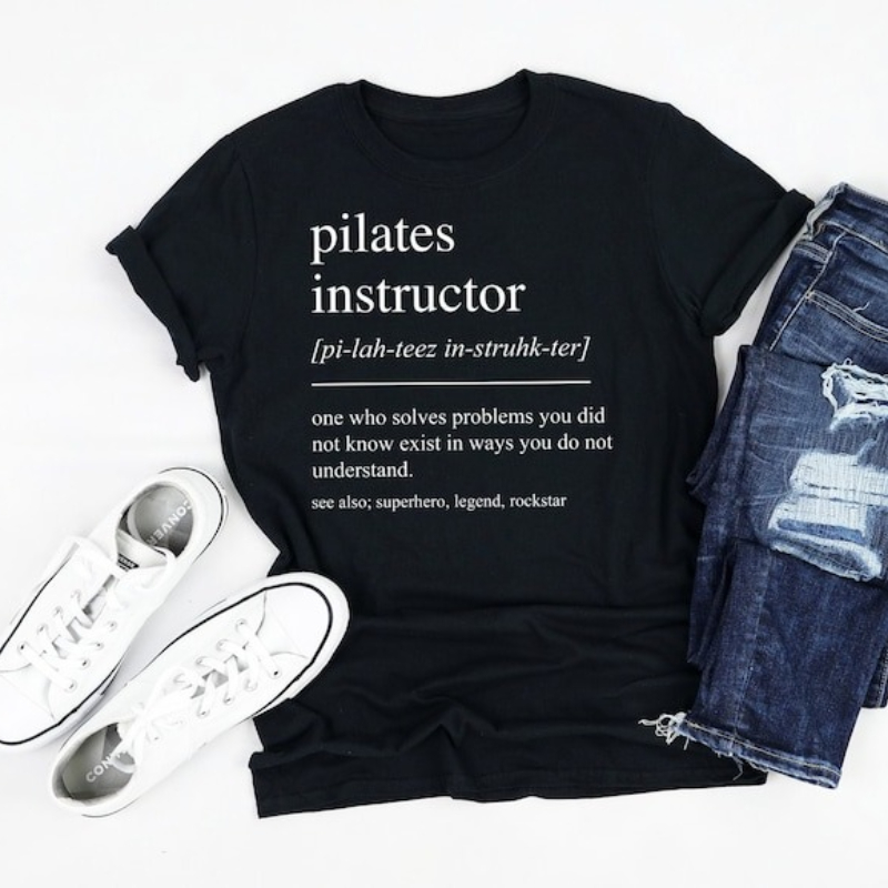 Pilates Yoga Instructor - T-shirt en coton pour instructeur Pilates,